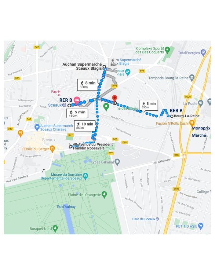 3 Private Rooms Shared Flat In A Villa At Sceaux 600M Rer B Direct To Notre-Dame 외부 사진